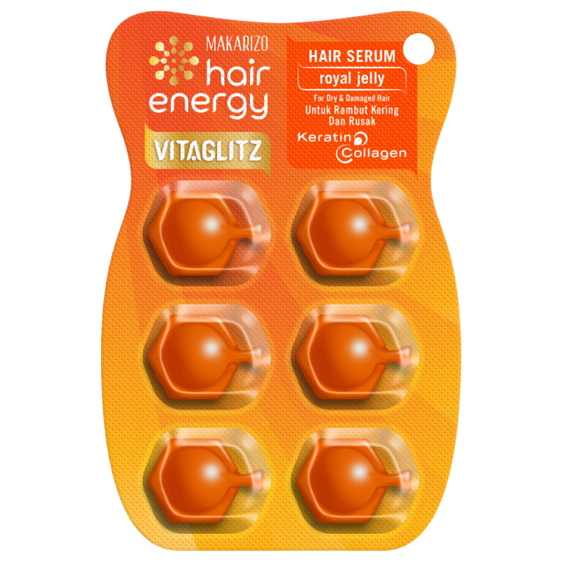 Makarizo VitaGlitz Hair Serum – Royal Jelly 6×1 mL