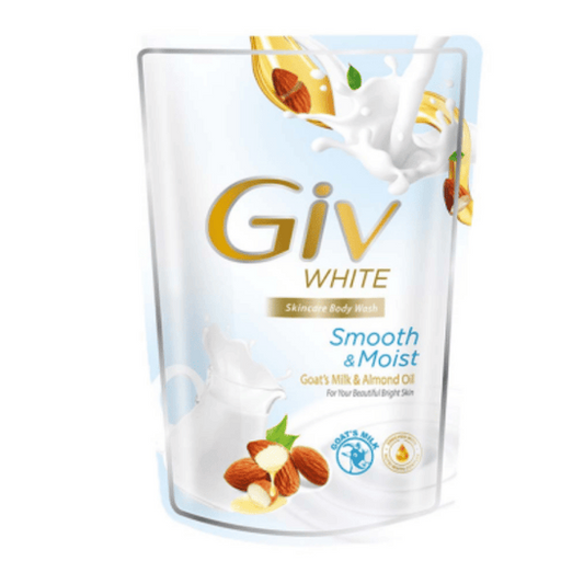 Giv White Goats Milk & Almond Body Wash Pouch 400ml